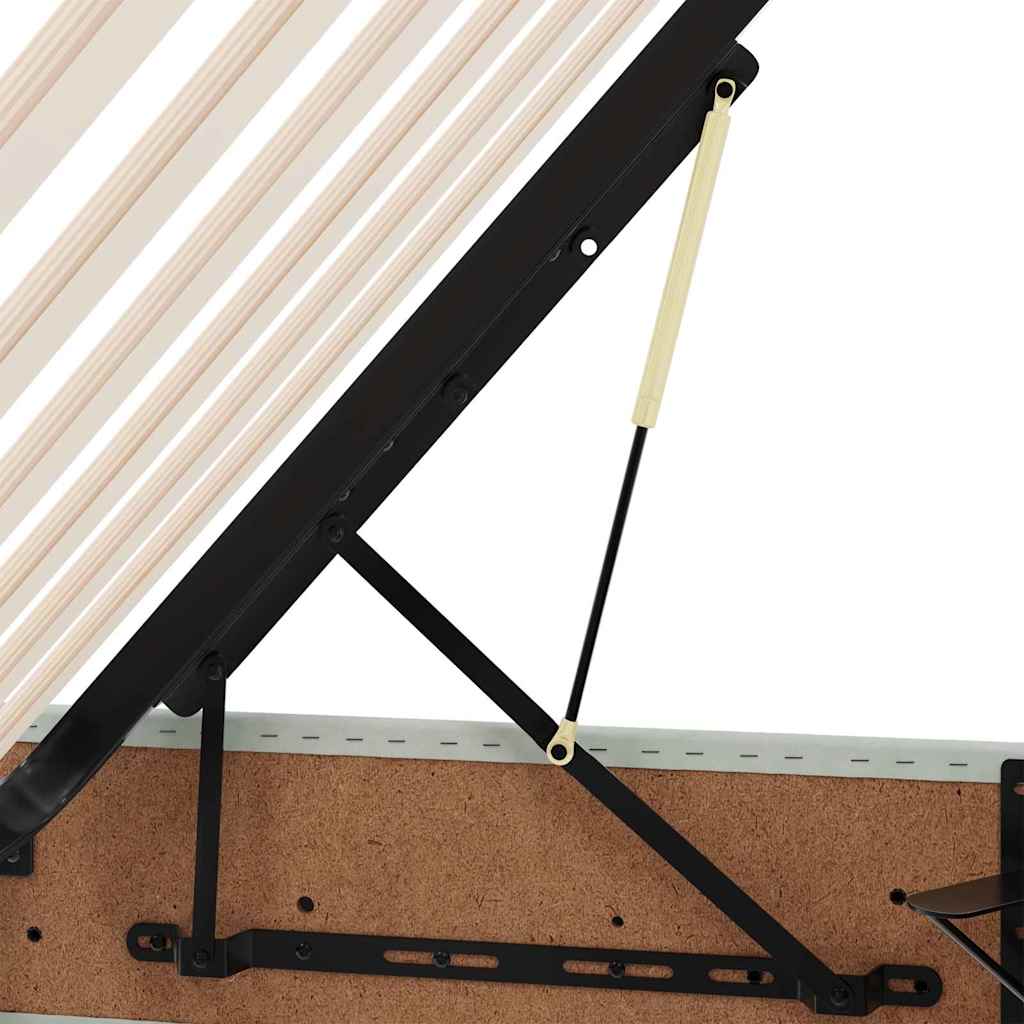 Pat cu saltea și spațiu de depozitare Gri deschis 100 x 200 cm