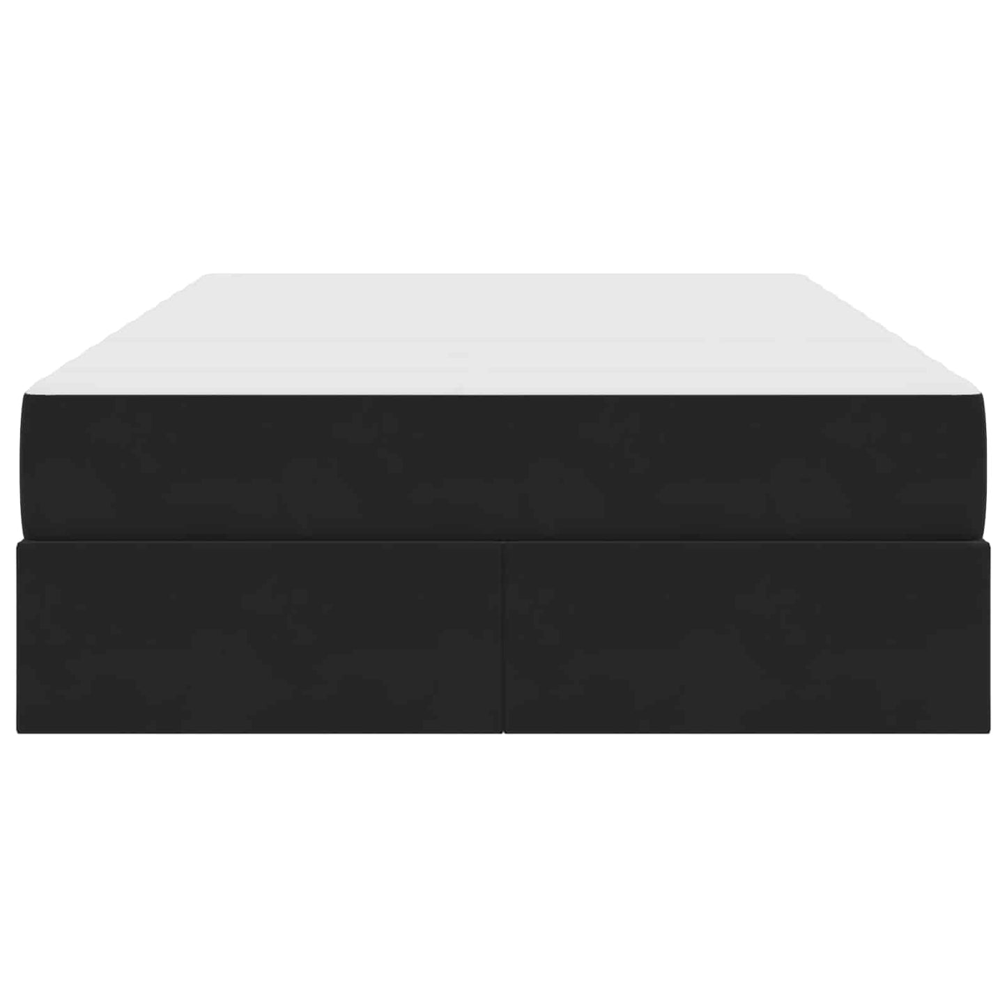 Pat cu saltea și spațiu de depozitare Negru 120 x 190 cm