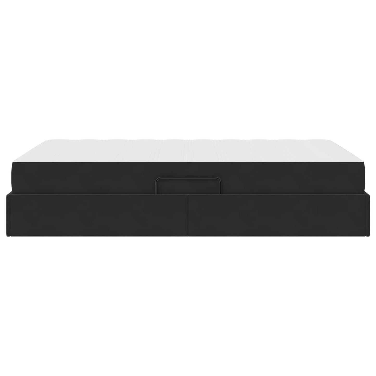 Pat cu saltea și spațiu de depozitare Negru 120 x 190 cm