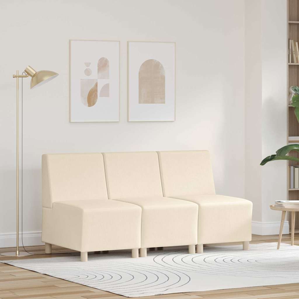 Unitate Sofa Modulară Fără Brațe 3 pcs Crem 55 x 74 x 82 cm