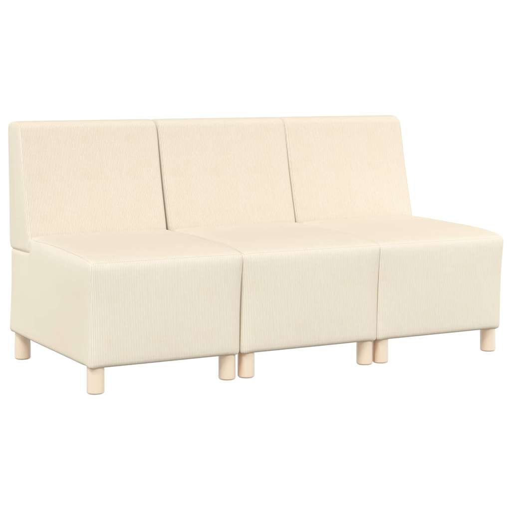 Unitate Sofa Modulară Fără Brațe 3 pcs Crem 55 x 74 x 82 cm