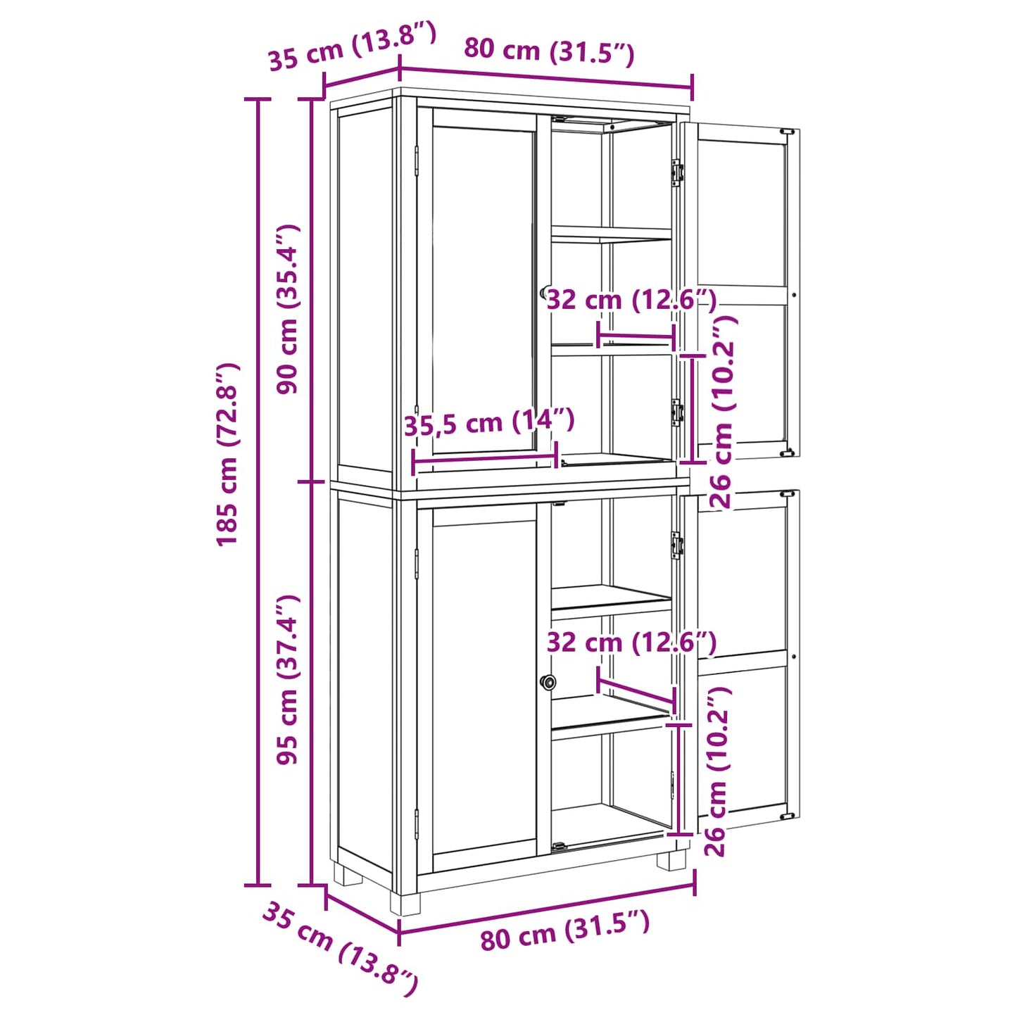 Set de Mobilier pentru Depozitare cu ușă Maro Lemn compozit
