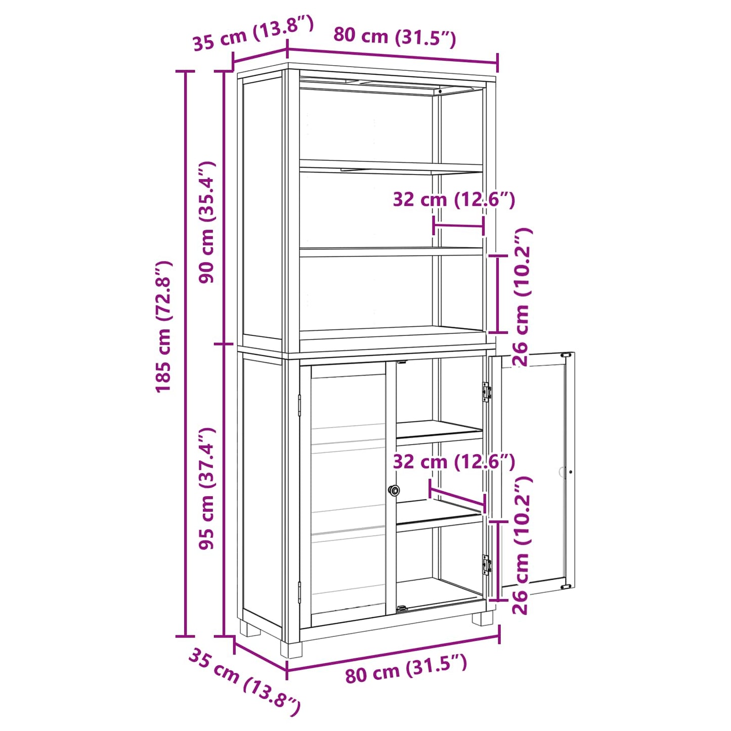 Set de Mobilier pentru Depozitare cu ușă Maro Lemn compozit