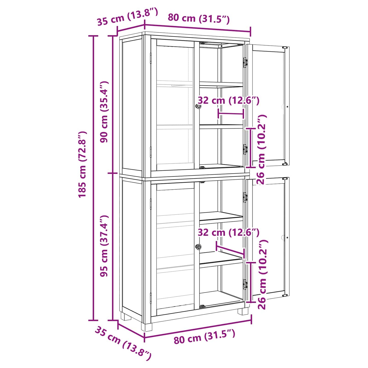 Set de Mobilier pentru Depozitare cu ușă Maro Lemn compozit