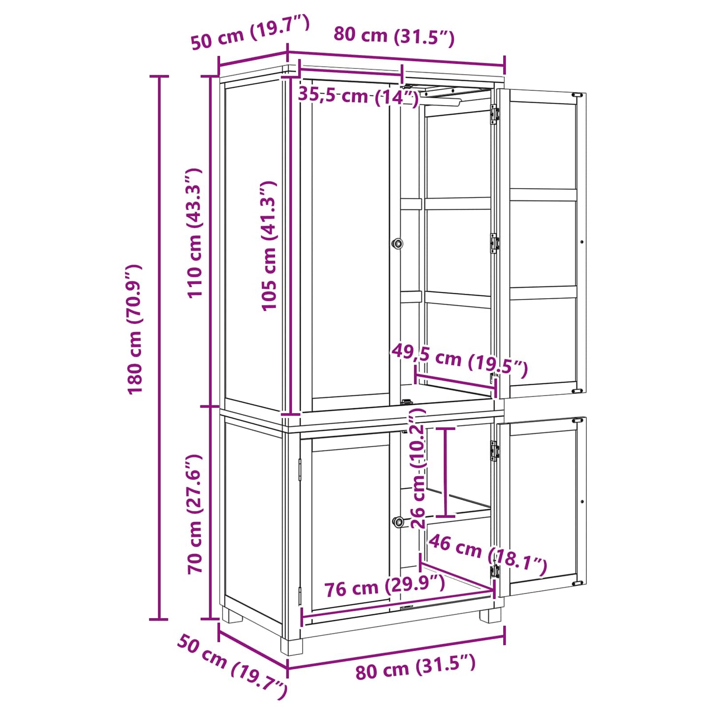 Set de Mobilier pentru Depozitare cu ușă Maro Lemn compozit