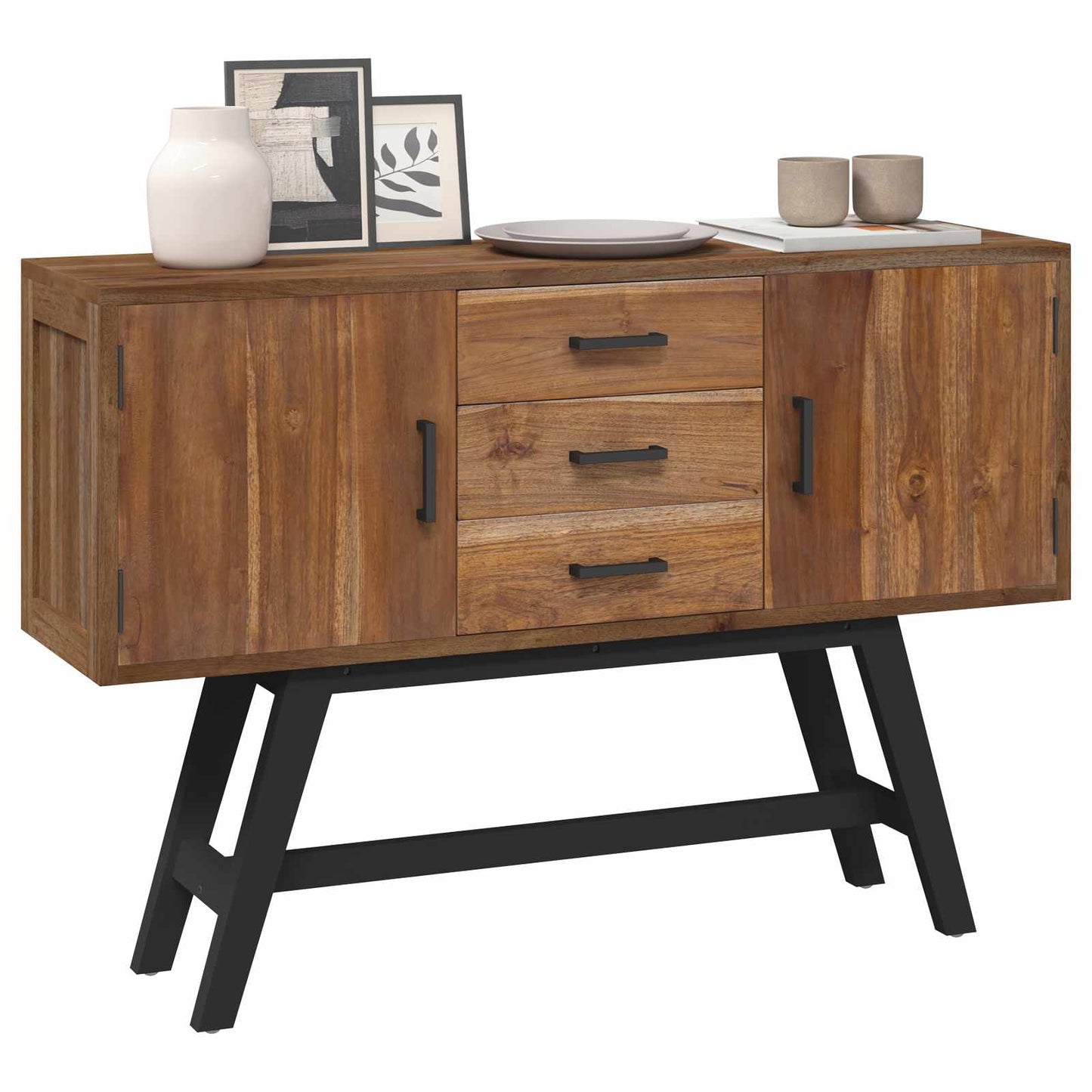 Support TV cu sertar natural 110 x 30 x 75 cm Lemn solid de tec