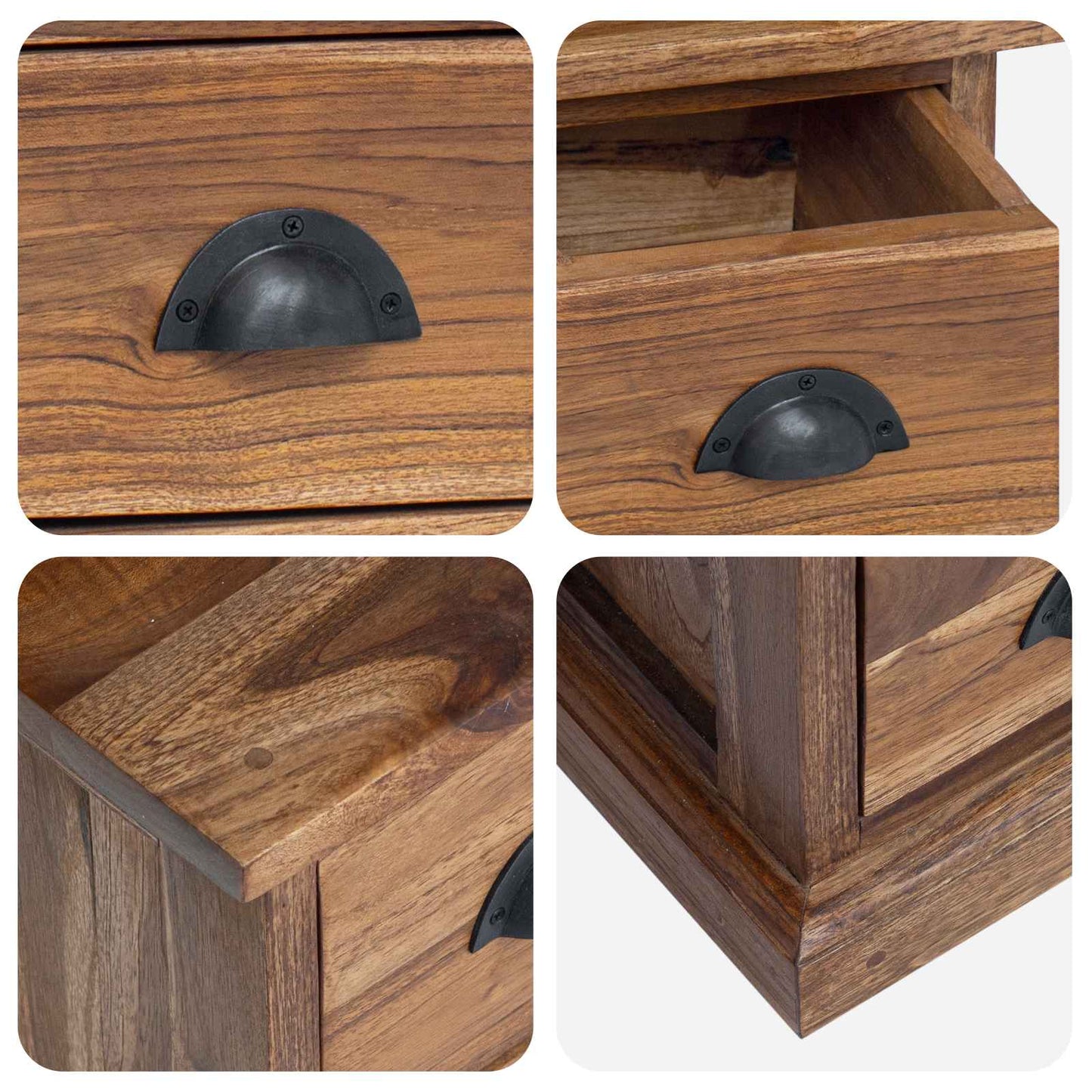 Support TV cu sertar natural 110 x 30 x 40 cm Lemn solid de tec