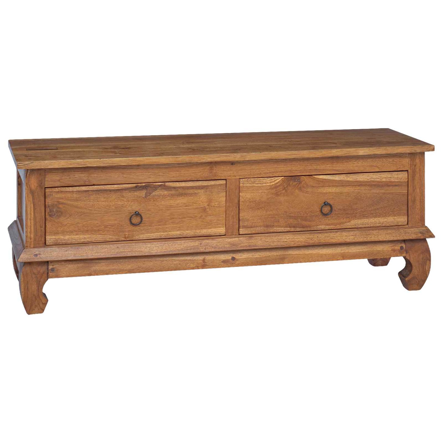 Support TV cu sertar natural 110 x 35 x 40 cm Lemn solid de tec