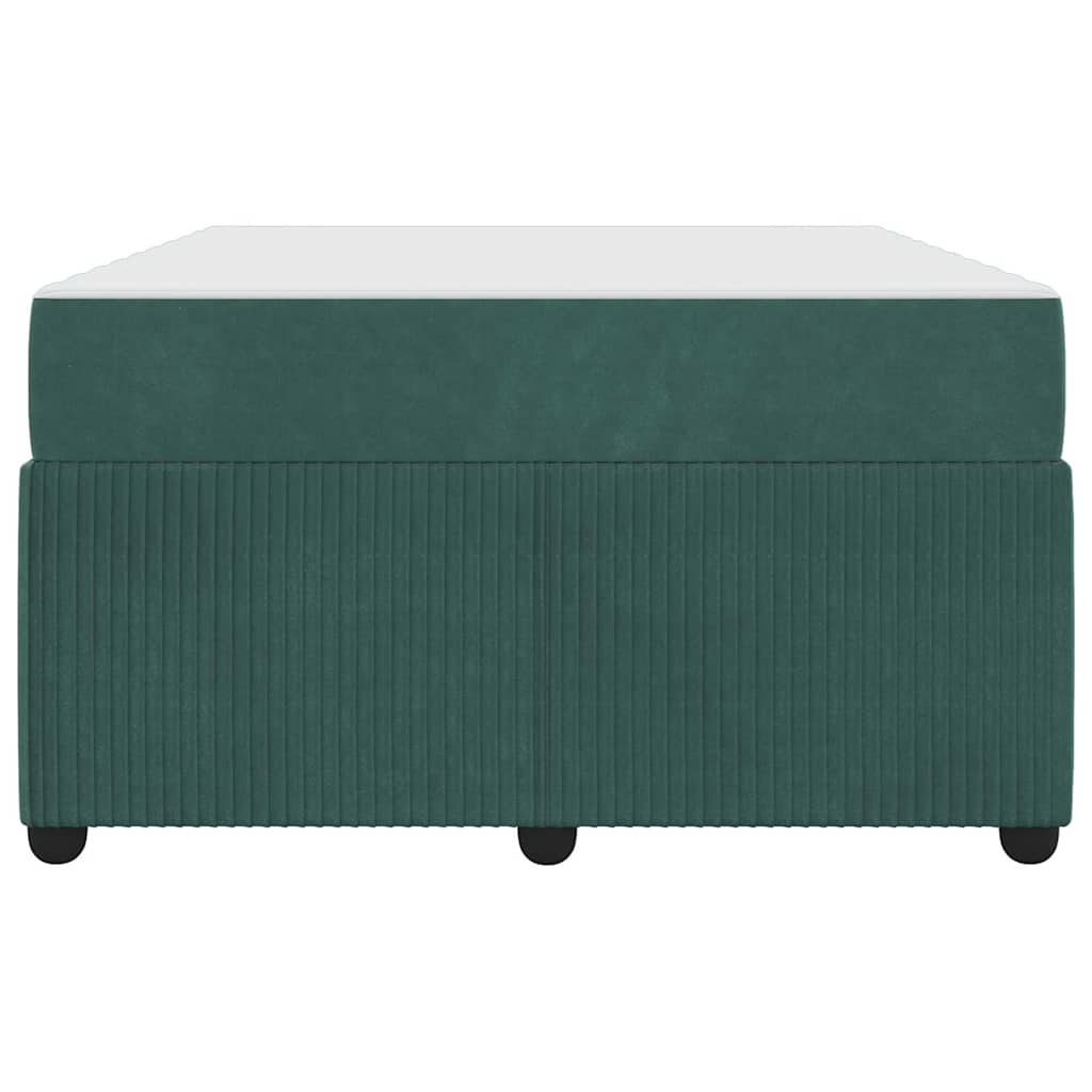 Cadru de pat cu saltea Verde închis 120 x 190 cm țesătură