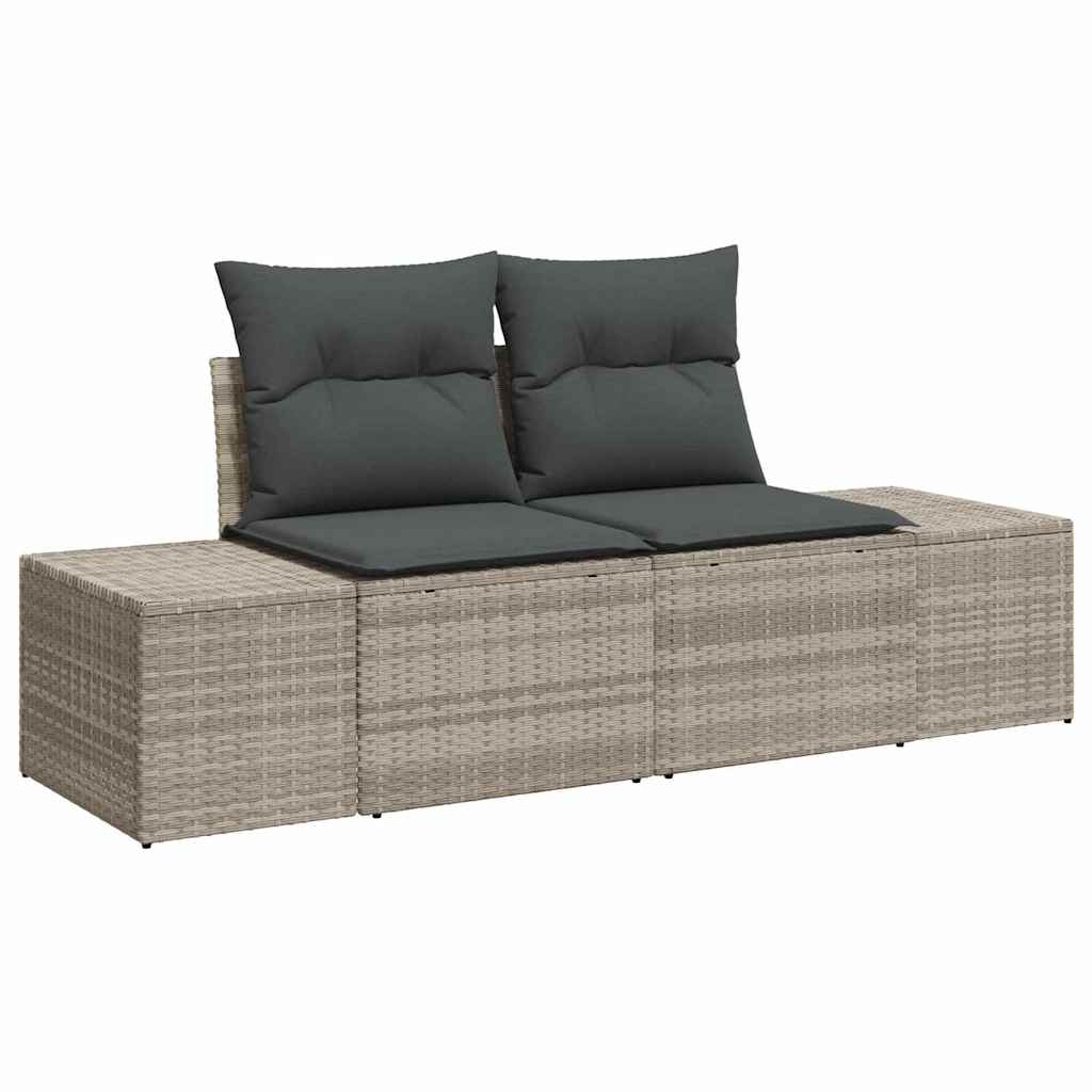 Set de canapele pentru grădină 6 pcs Gri deschis Rattan poli