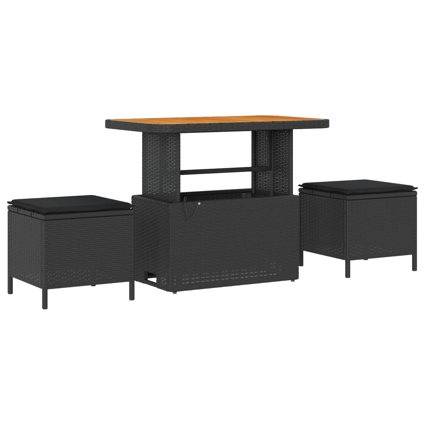 Set de canapele pentru grădină 8 pcs Negru poliratan