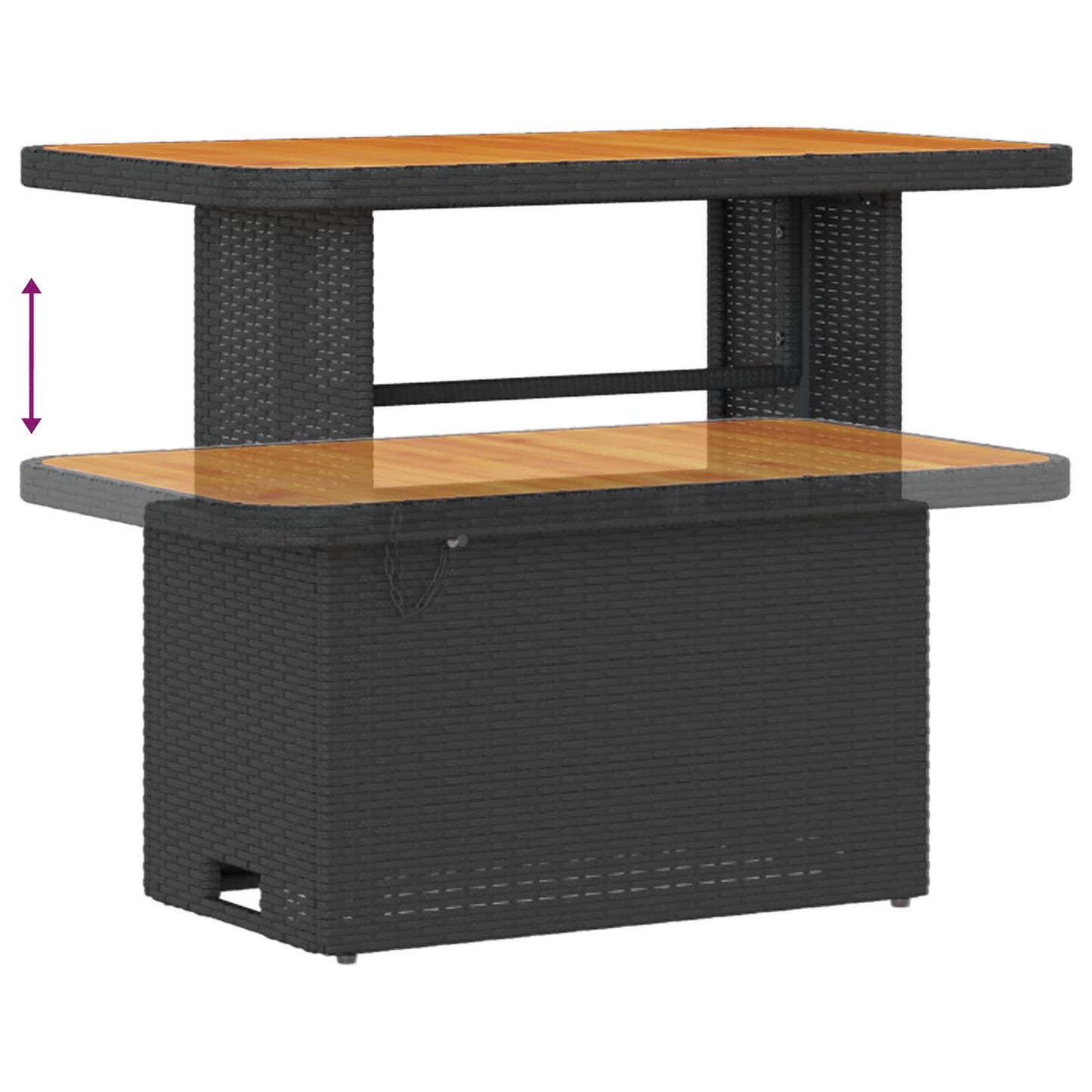 Set de canapele pentru grădină 8 pcs Negru poliratan