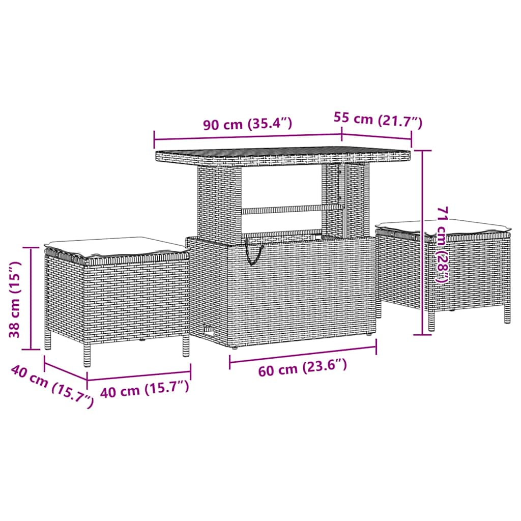 Set de canapele pentru grădină 8 pcs Bej poliratan