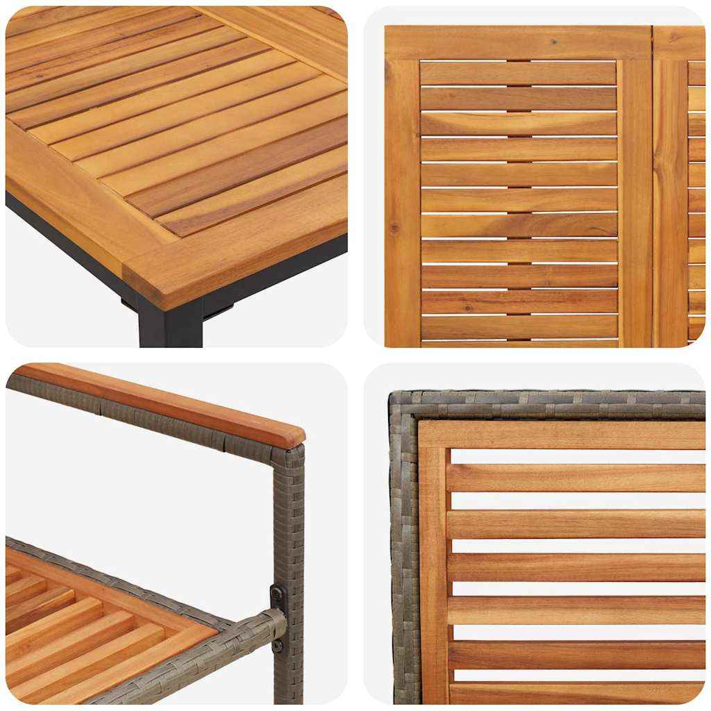 Set de masă pentru grădină 5 pcs Gri și Brown poliratan