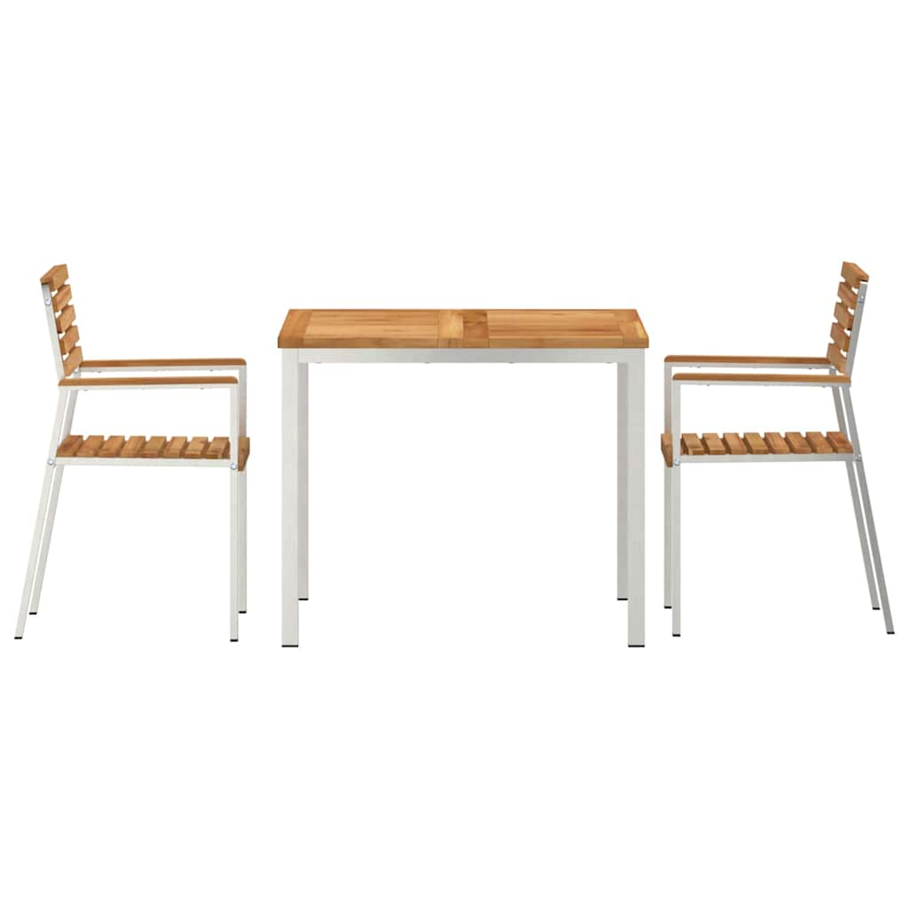 Set de masă pentru grădină 3 pcs Maro Lemn solid de tec