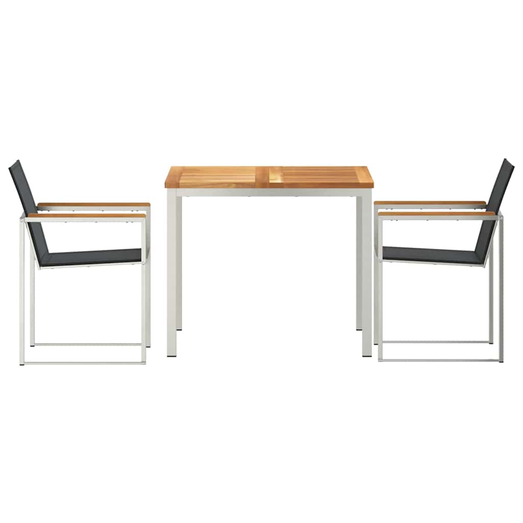 Set de masă pentru grădină 3 pcs Maro Lemn solid de tec