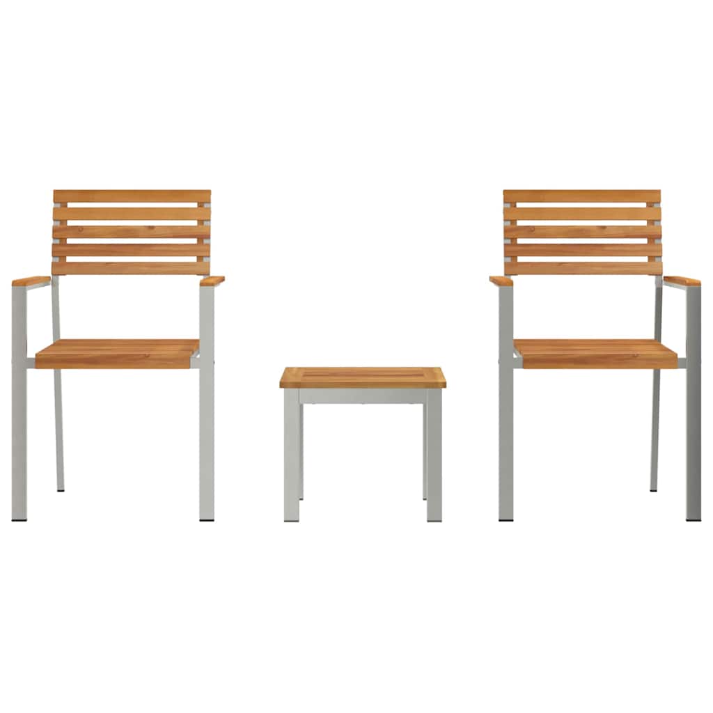 Set de masă pentru grădină 3 pcs Maro Lemn solid de tec