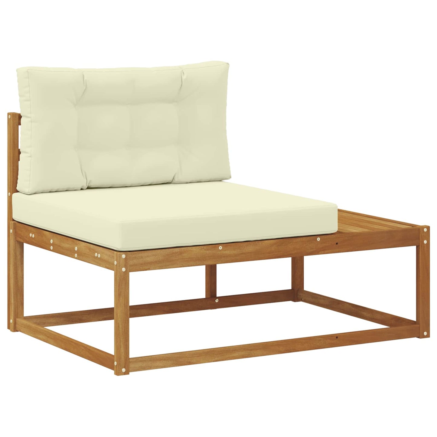 Set de canapele de exterior cu pernă 3 Bucată Natural și Crem