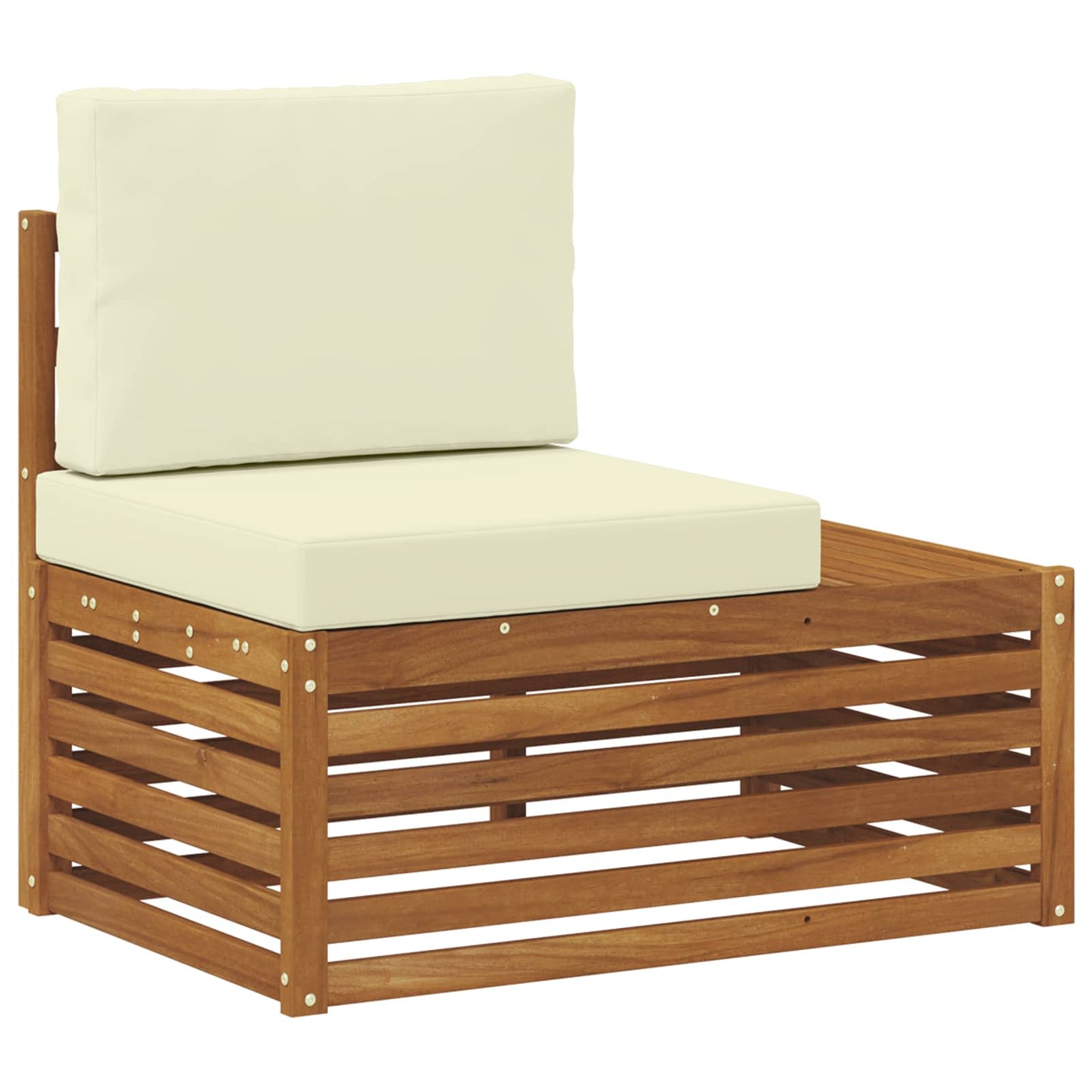 Set de canapele de exterior cu pernă 2 Bucată Natural și Crem