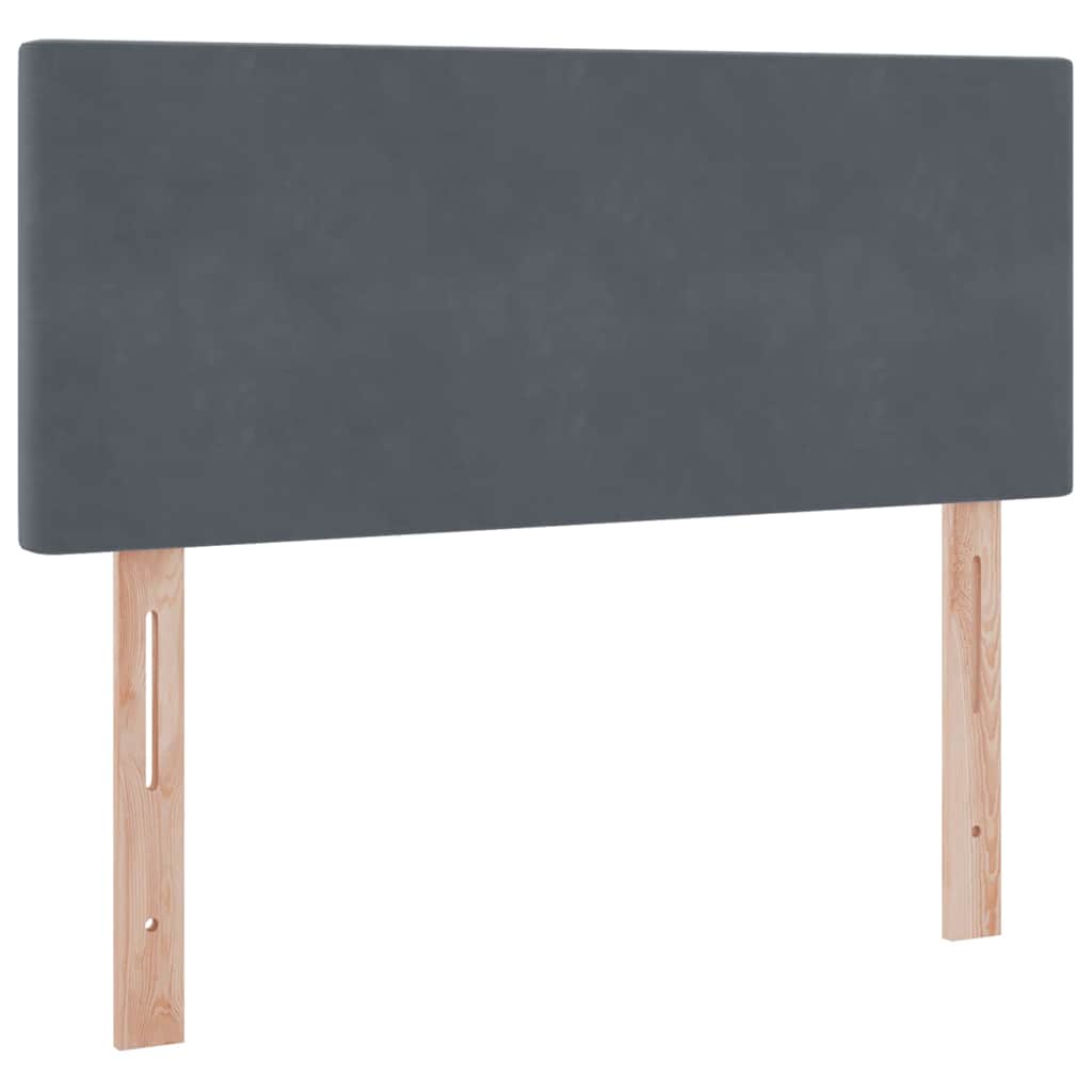 Pat cu storage cu saltea Gri închis 120 x 190 cm Catifea