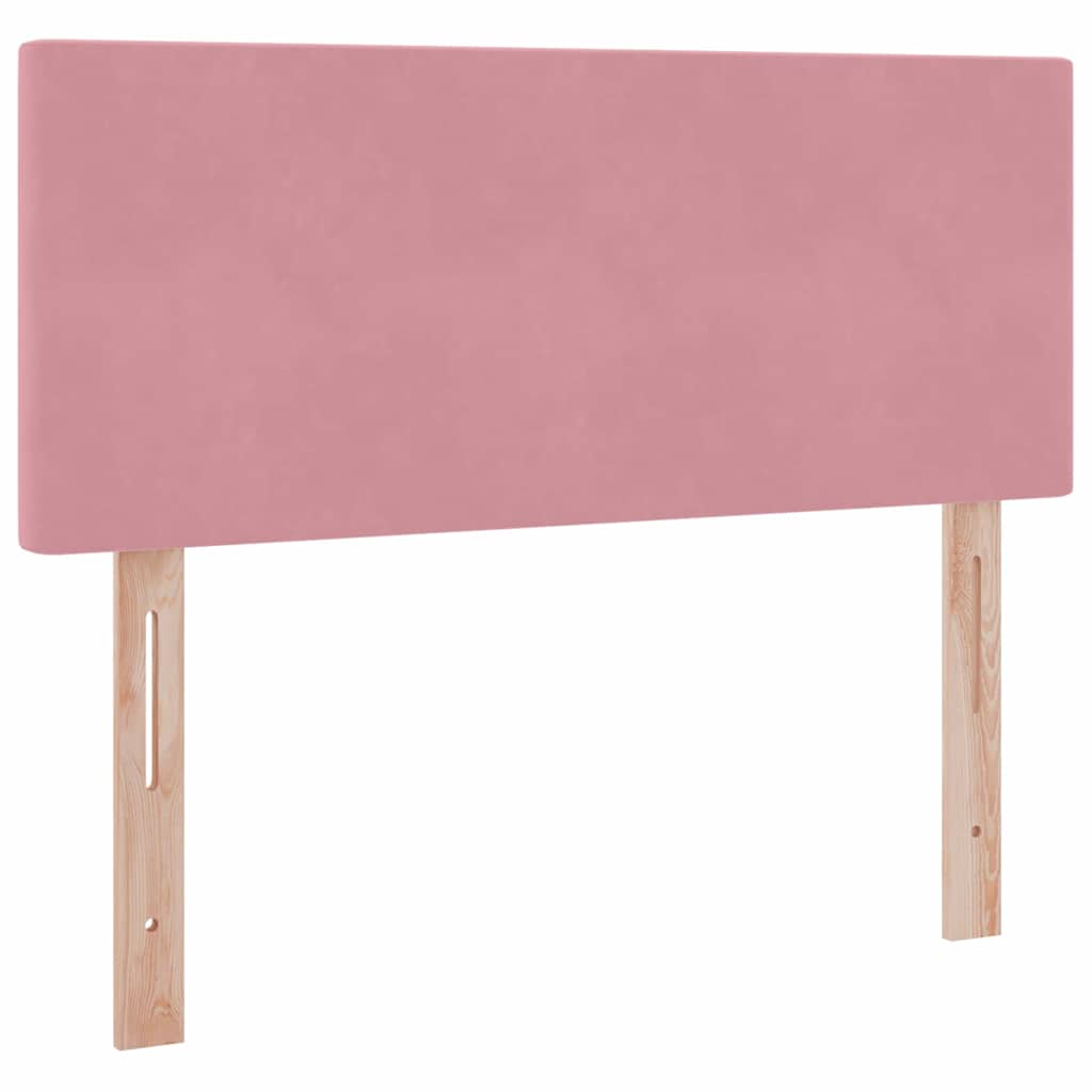 Pat cu storage cu saltea cu headboard Roz 120 x 200 cm Catifea