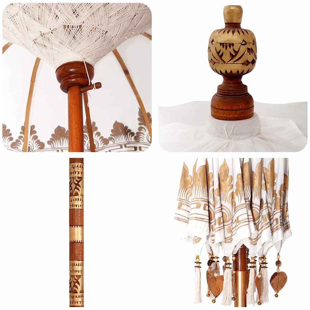 Umbrela balineză cu bază Crem 215 x 215 x 260 cm