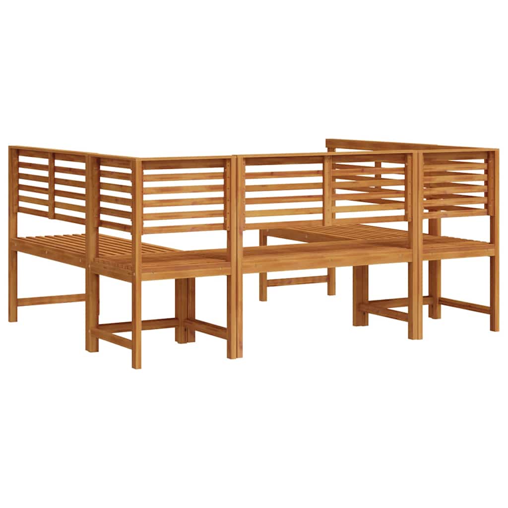 Set de Bănci pentru Grădină 5 pcs Maro Lemn Solid de Acacia