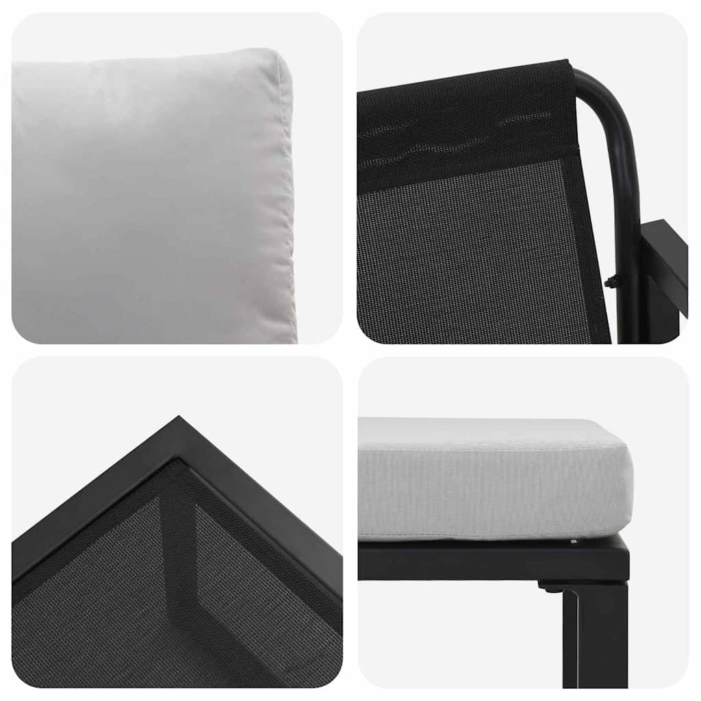 Mobilier de grădină cu pernă 4 pcs Gri deschis Poliester