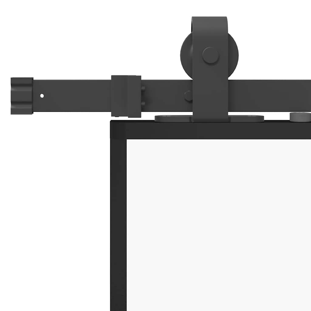 Ușă glisantă cu set feronerie neagră 76x205cm sticlă securizată