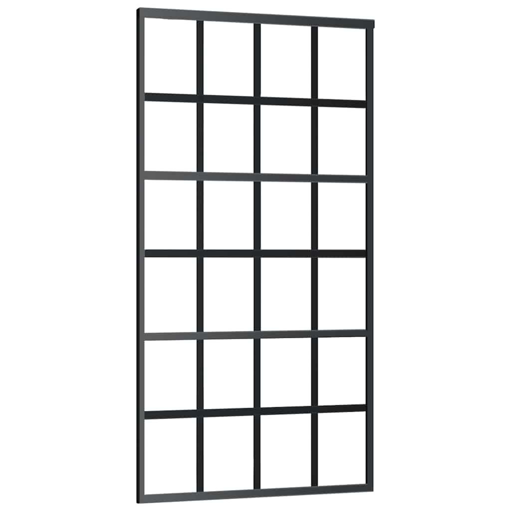 Ușă glisantă cu set de feronerie neagră 102x205 cm Sticlă ESG