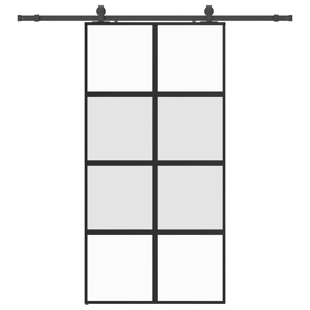 Ușă glisantă cu set de feronerie neagră sticlă securizată