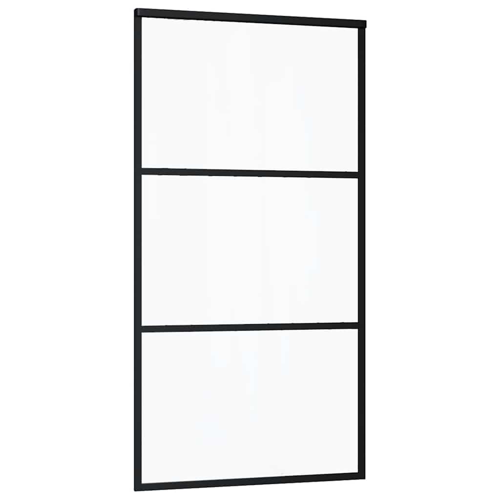Ușă glisantă cu set de feronerie neagră 102x205 cm Sticlă ESG