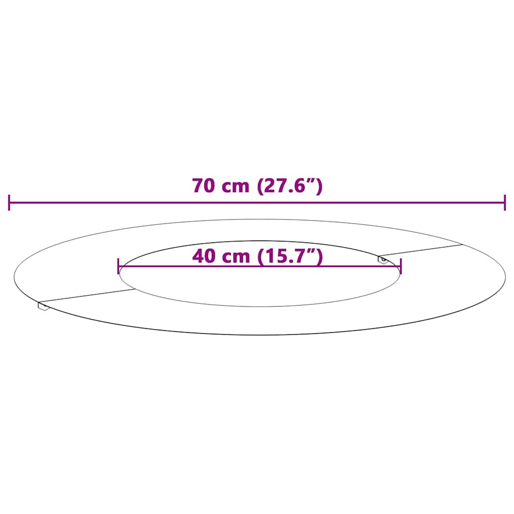 potrivit pentru inel de copac plat Alb Ø40 / 70 cm Oțel