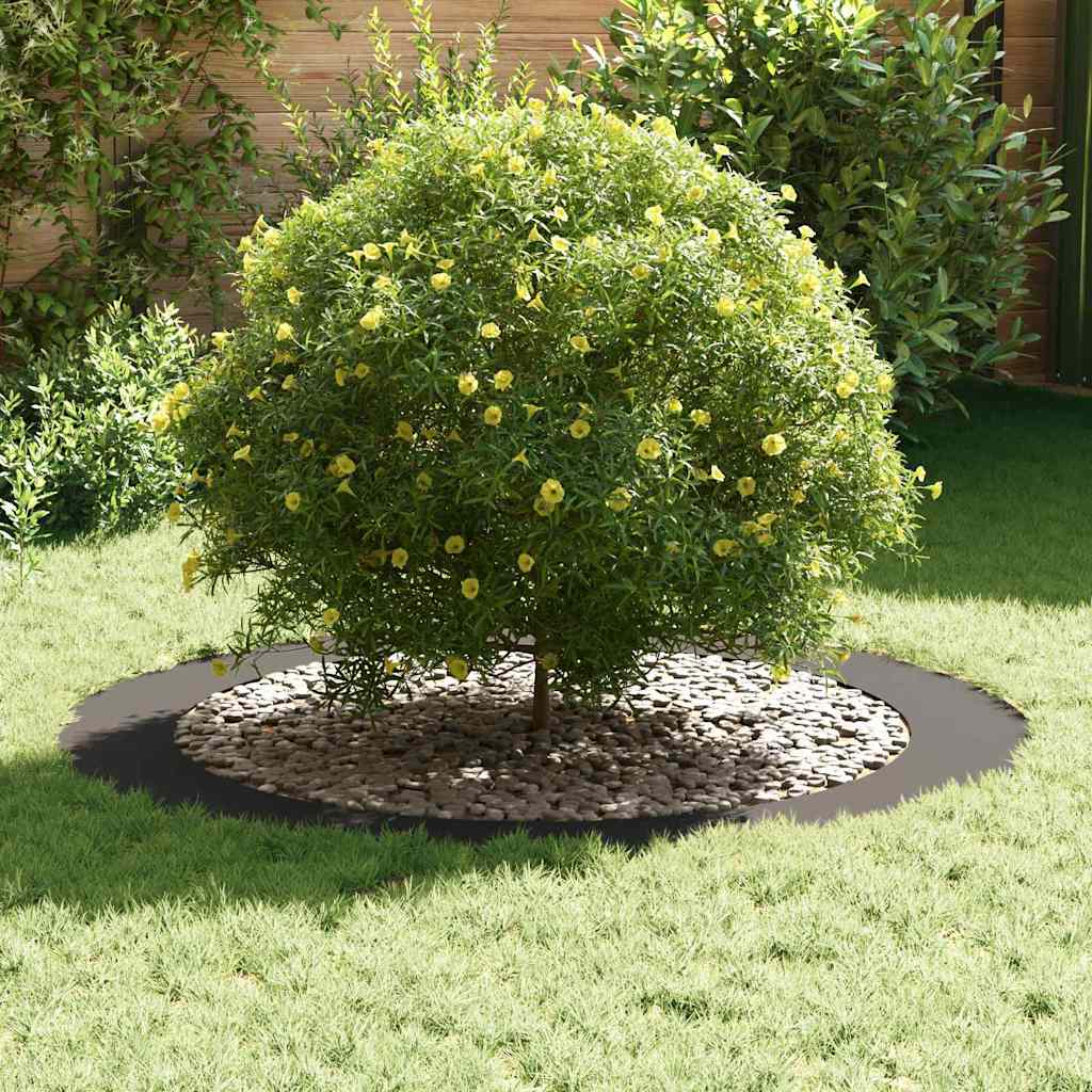 potrivit pentru inele de copac plat 5 pcs Negru Ø90 / 120 cm Oțel