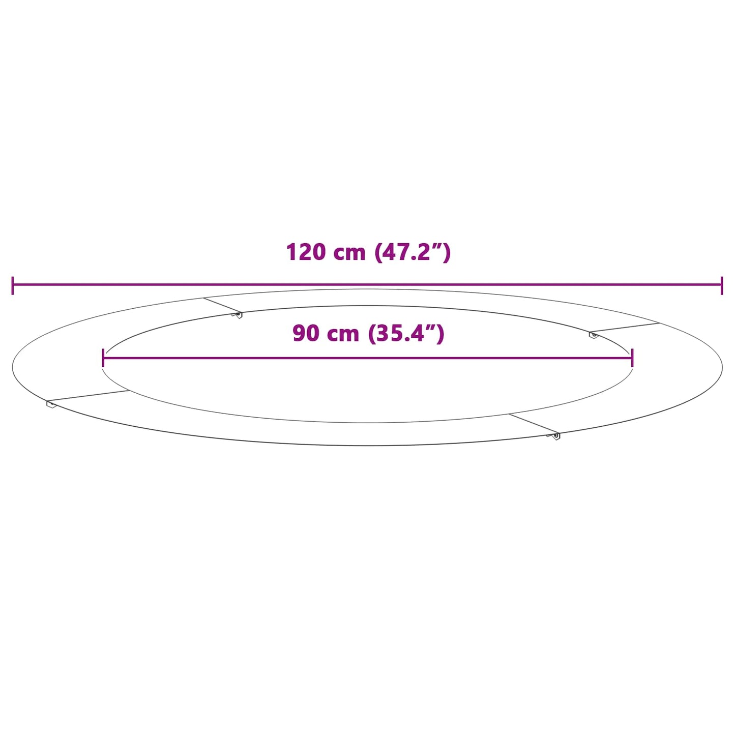 potrivit pentru inele de copac plat 5 pcs Maro Ø90 / 120 cm