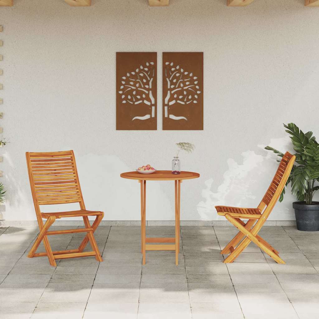 Set Bistro Pliabil 3 pcs Maro Lemn Solid de Acacia