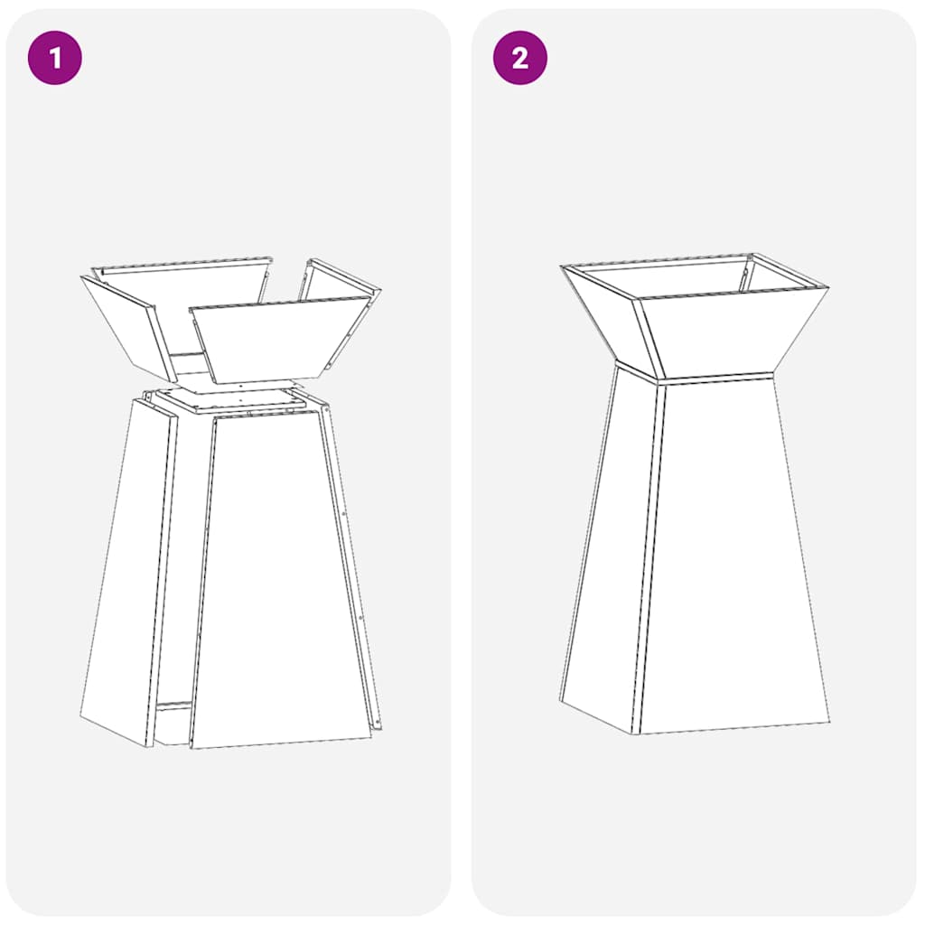 Vază pe pilon 2 pcs Antracit 35 x 35 x 73 cm