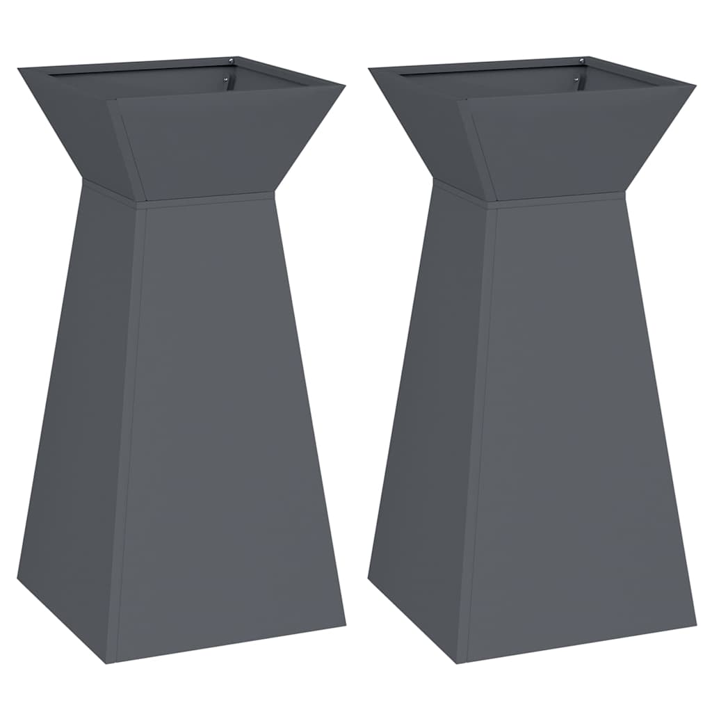 Vază pe pilon 2 pcs Antracit 35 x 35 x 73 cm