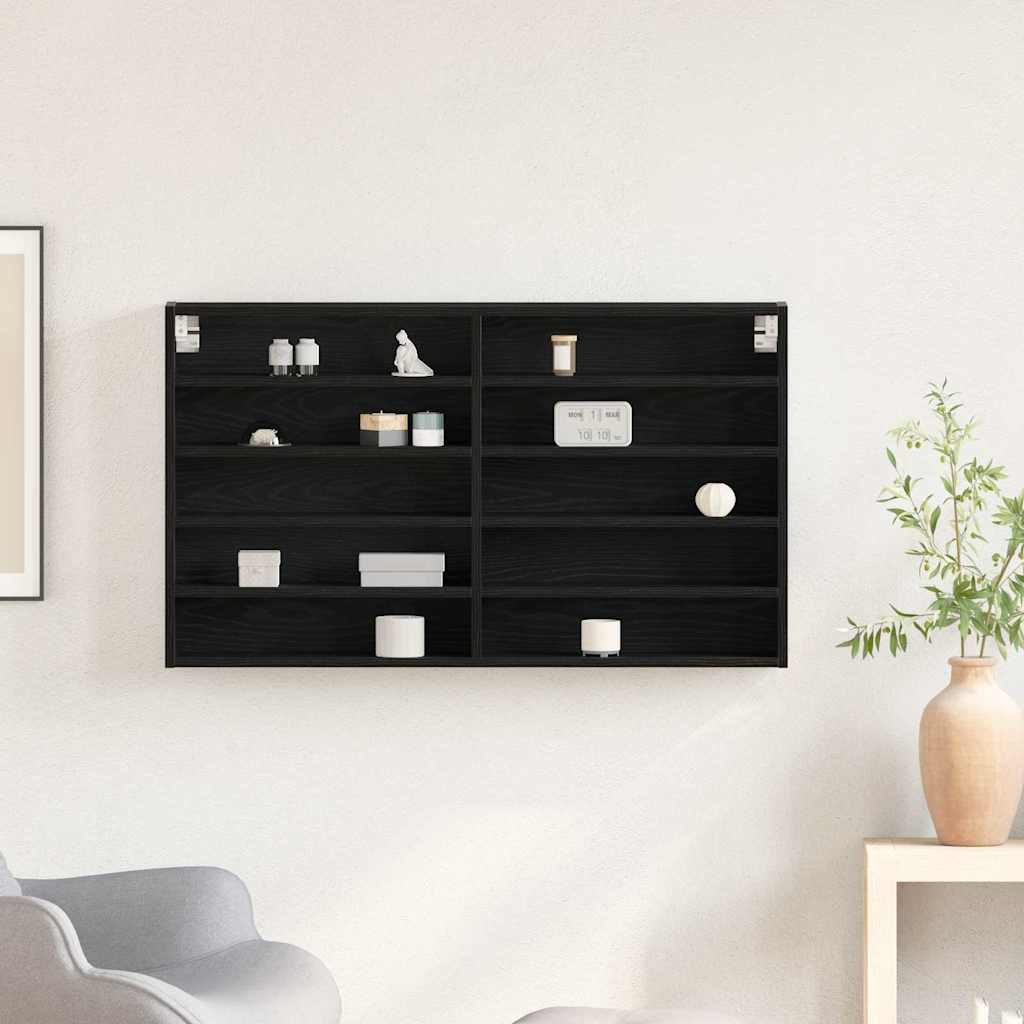 Dulap de Expunere Stejar Negru 100 x 15 x 58 cm Lemn compozit