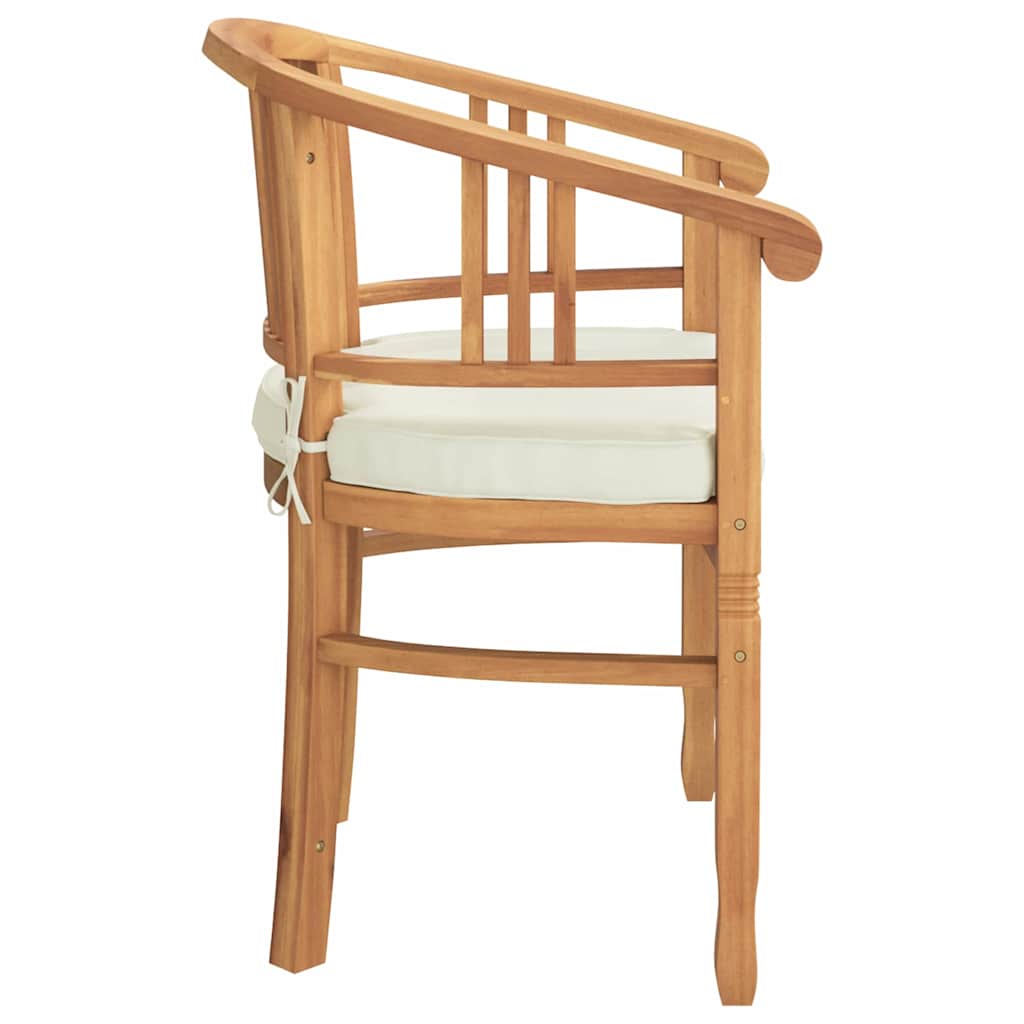 Scaun cu pernă 2 pcs Maro 63 x 58 x 89 cm Lemn solid de tec