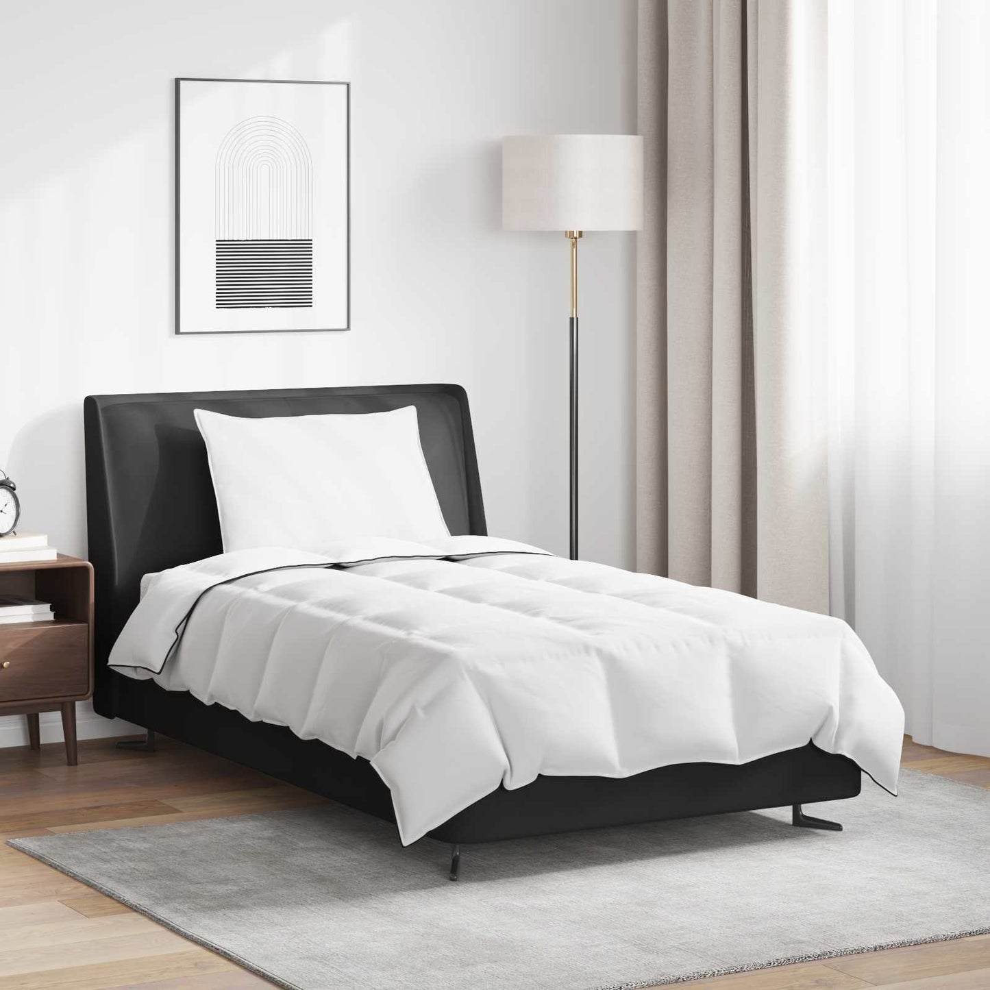 Duvet de iarnă cu pernă 2 pcs Alb Pene de rață