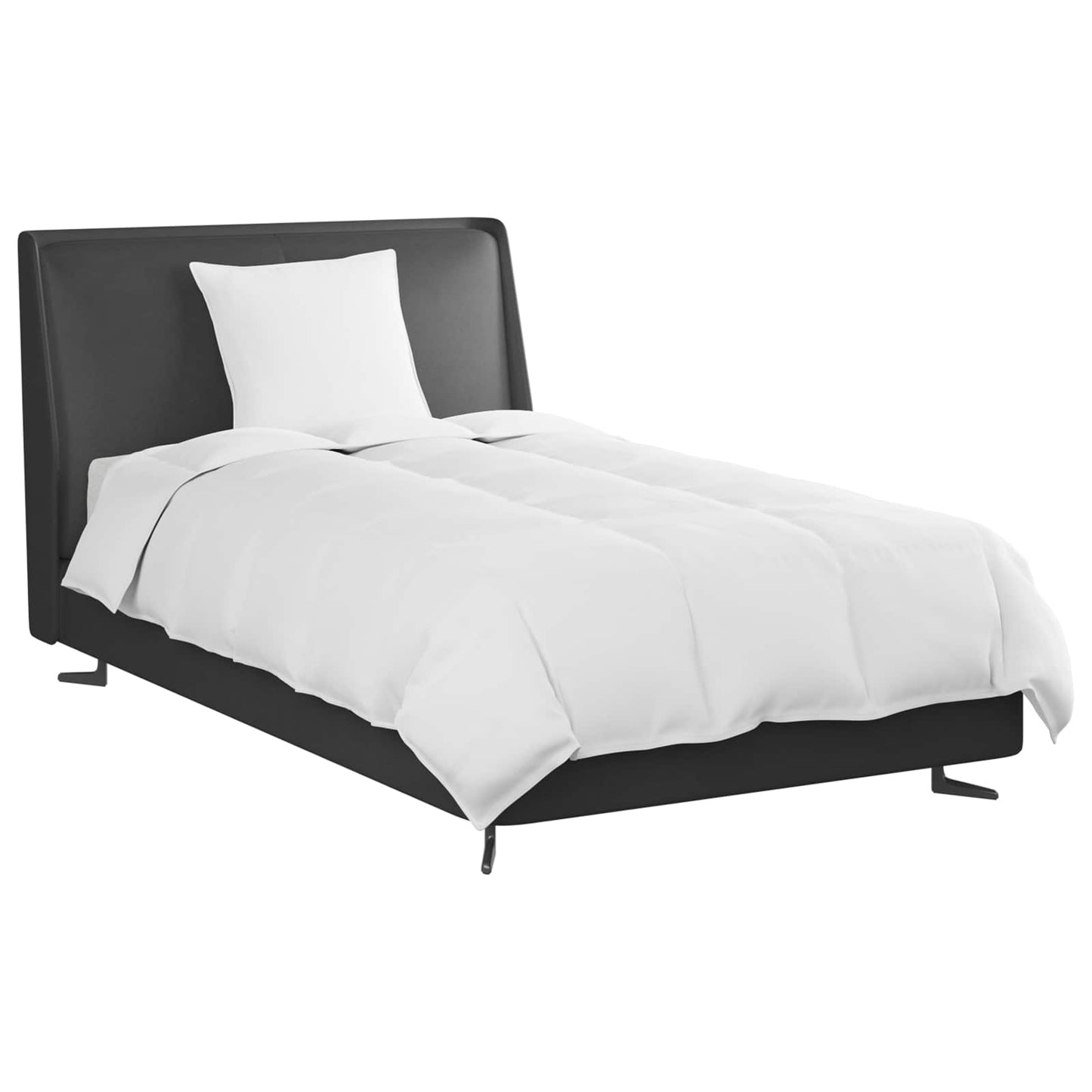 Duvet de iarnă cu pernă 2 pcs Alb Pene de rață