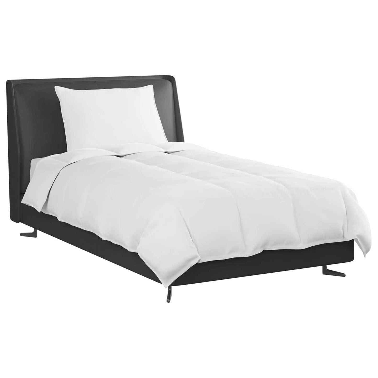 Duvet de iarnă cu pernă 2 pcs Alb Pene de rață