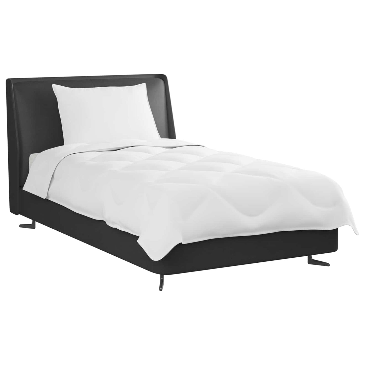 Pilotă de vară cu pernă 2 pcs Alb Microfibră