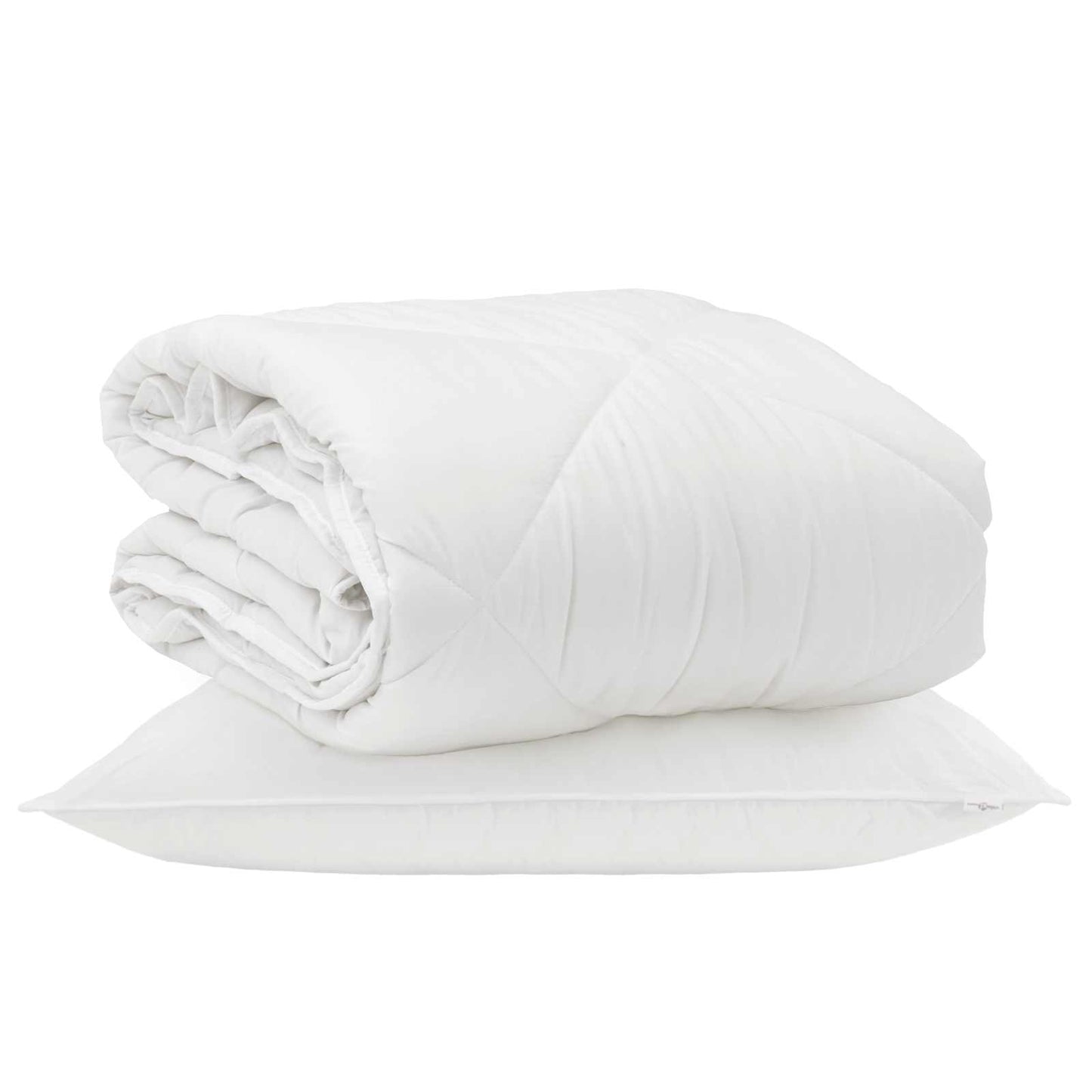 Duvet pentru Toate Sezoanele cu pernă 2 pcs Alb Microfibră