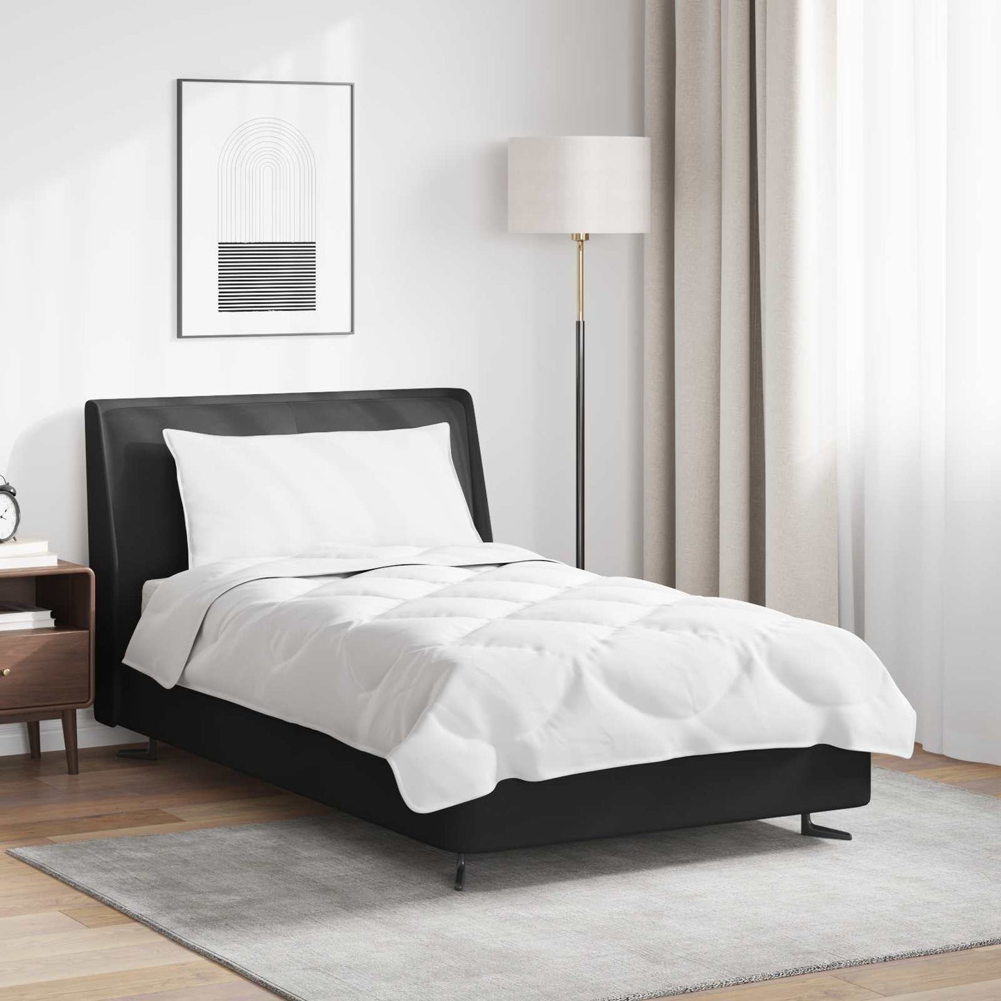 Set de Pături cu pernă 2 pcs Alb Microfibră