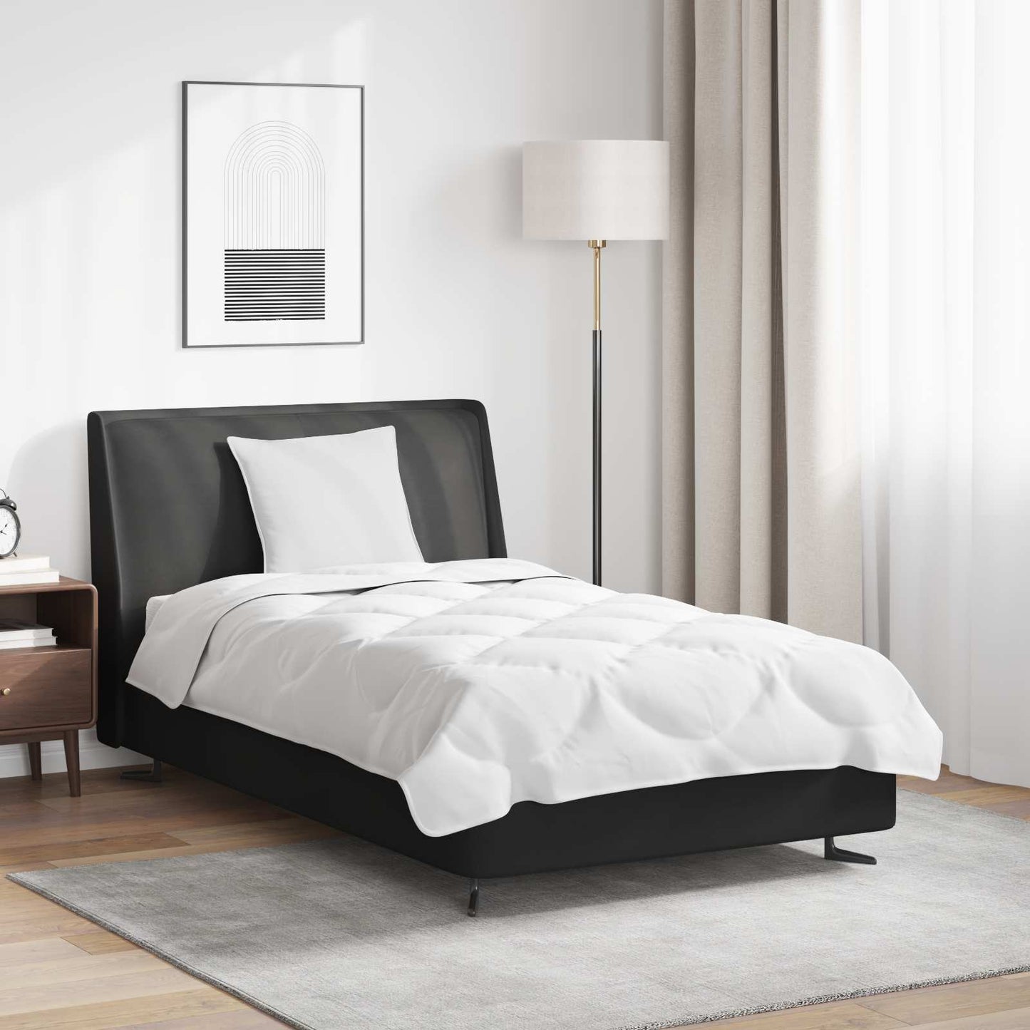 Set de Pături cu pernă 2 pcs Alb Microfibră