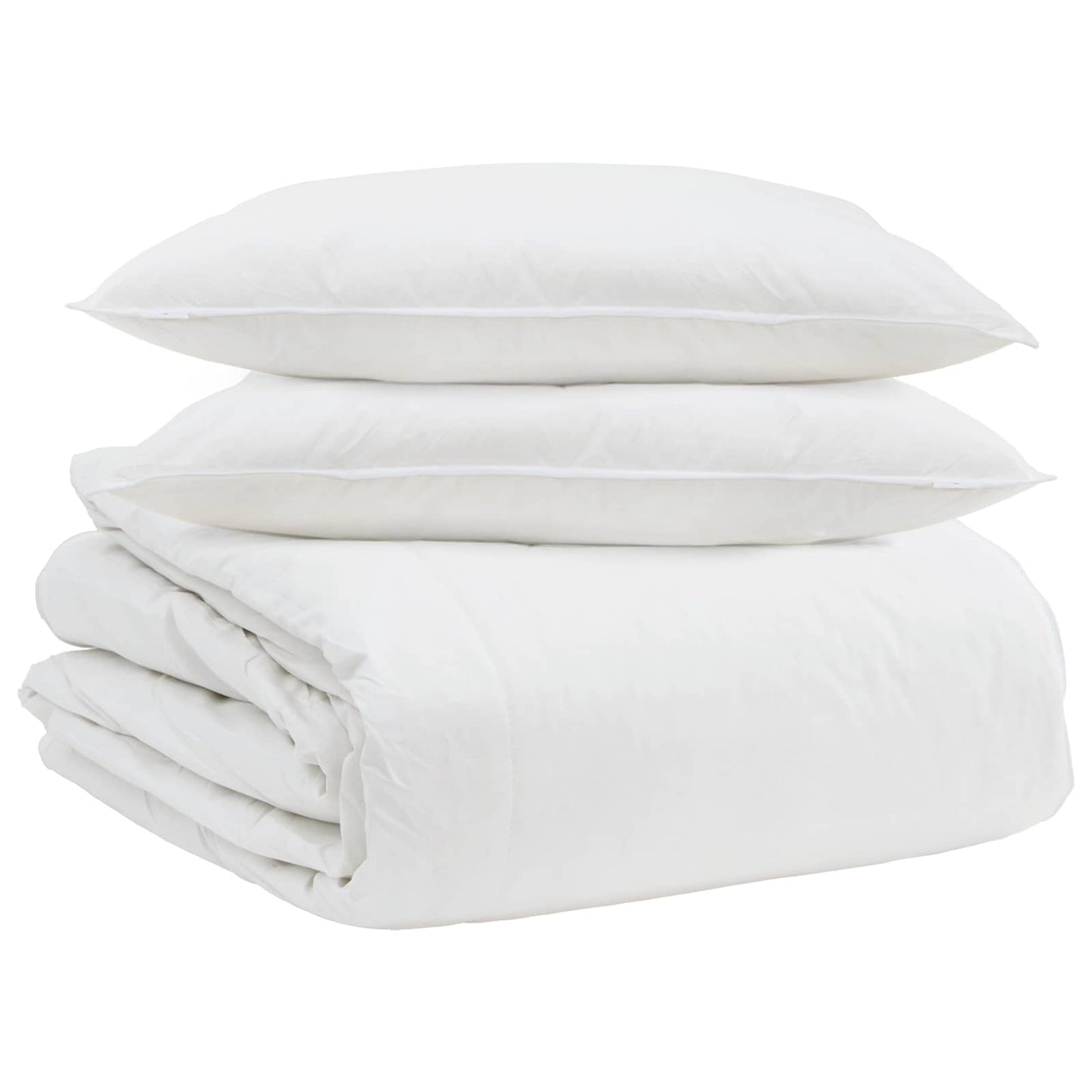 Set de Pături cu pernă 3 pcs Alb Pene de rață