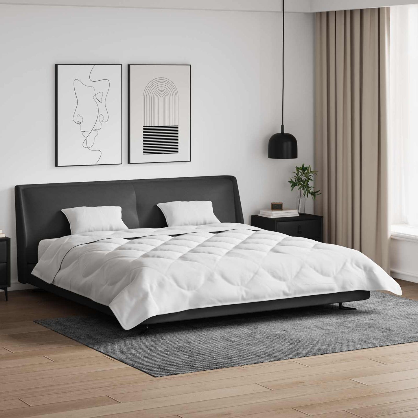 Pilotă de vară cu pernă 3 pcs Alb Microfibră