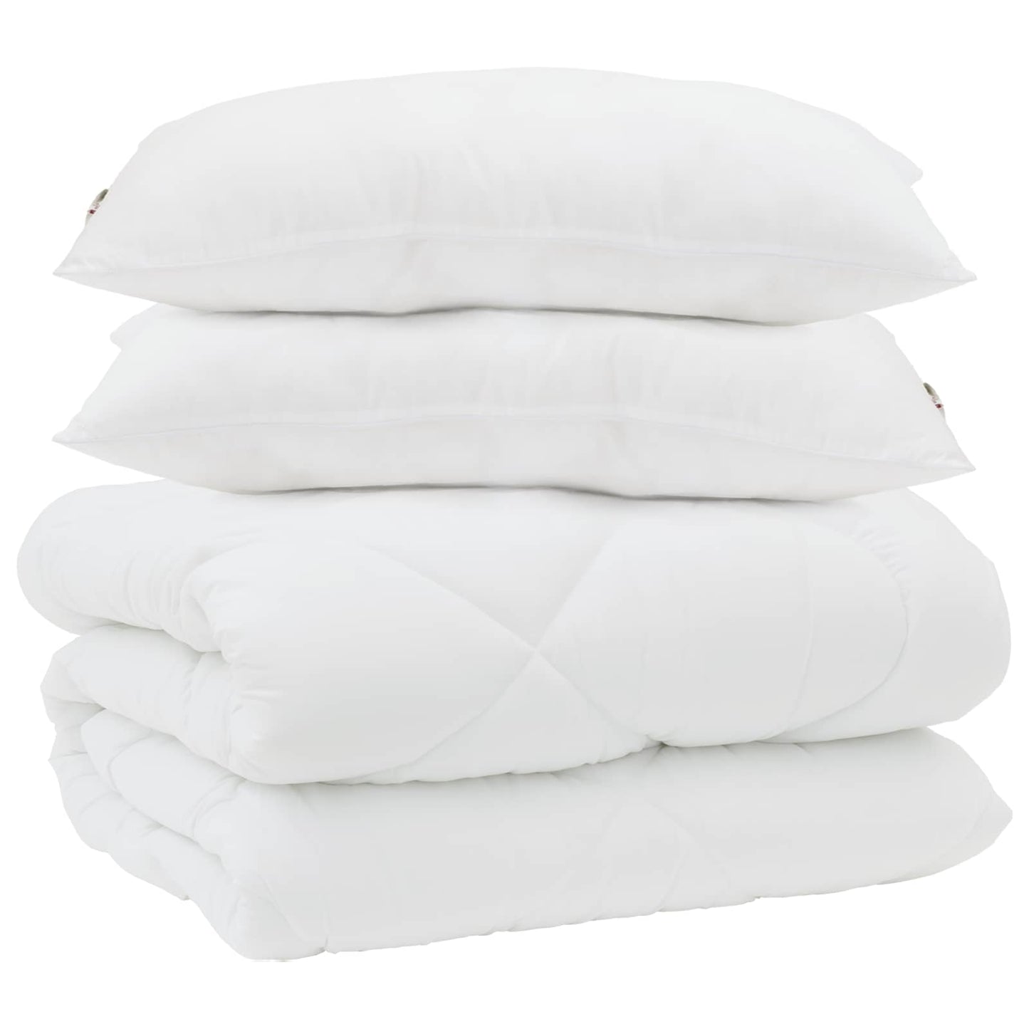 Duvet de iarnă cu pernă 3 pcs Alb Microfibră